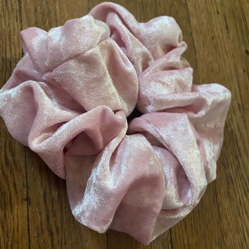 Giant Pink Velvet Scrunchie